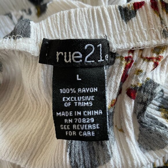 Rue21 Women's White with Floral Pattern Mini Sun Dress, Size L - Picture 4 of 7